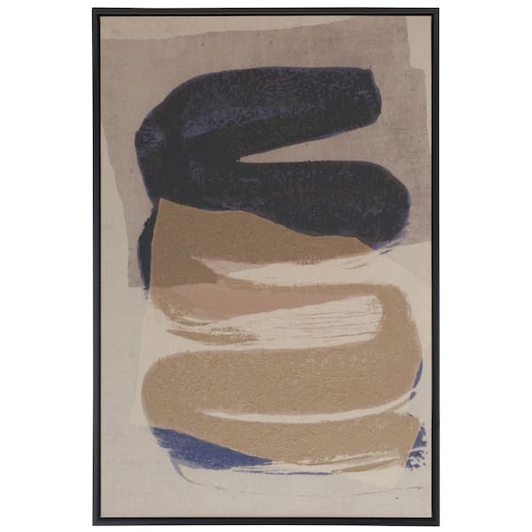SAFAVIEH Lazy River Framed Mixed Media Abstract Wall Art 36 in. x 24 in.