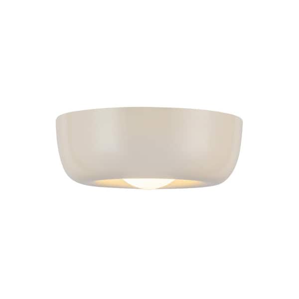 KUZCO Hayden 6 in. 1-Light 8-Watt Pearl White Integrated LED Flush Mount