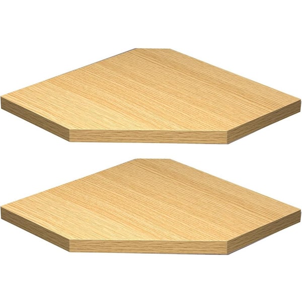 Unbranded 16.5 in. W x 10.4 in. D Gold Wood Floating Shelves for Wall Decor 2-Decorative Wall Shelf