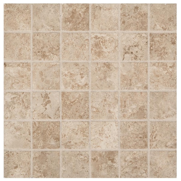 Marazzi Montagna Cortina Avorio 12 in. x 12 in. x 6.35mm Ceramic Mosaic Floor and Wall Tile (1 sq. ft./Each)