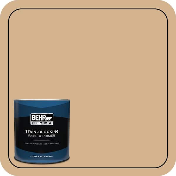 BEHR ULTRA 1 qt. #HDC-NT-04 Creme De Caramel Satin Enamel Exterior Paint & Primer