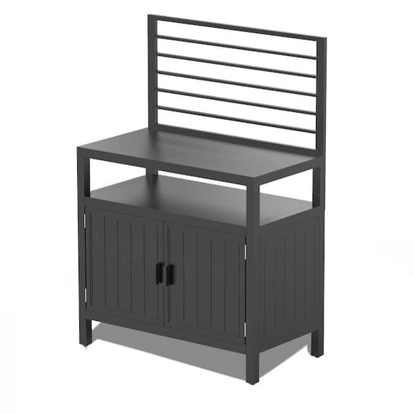 37.48 in. W x 20.31 in. D x 55.51 in. H Aluminum Freestanding Grill Outdoor Storage Cabinet with Protective Cover