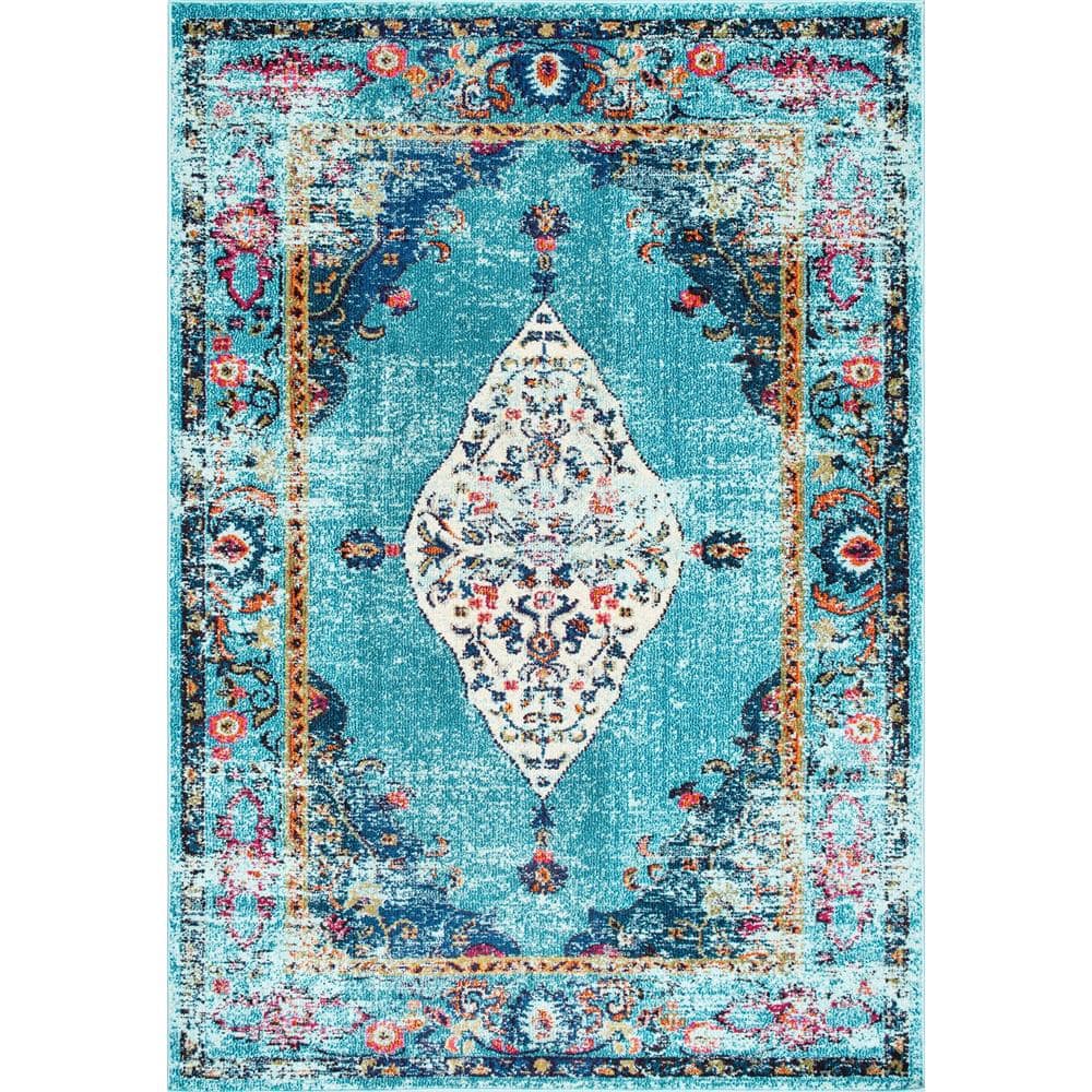 Persian Bath Rug Kavka Designs Size: 48 W x 72 L, Color: Blue