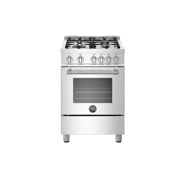 Bertazzoni 24 in. Gas Range with Single Oven 4-Burners in. Stainless Steel