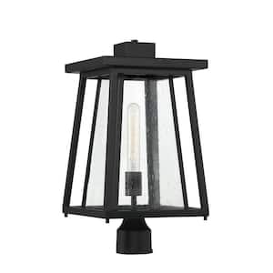 Denver 10 in W x 19 in H 1-Light Matte Black Metal Hardwired Outdoor Weather Resistant Post Light with No Bulb Included