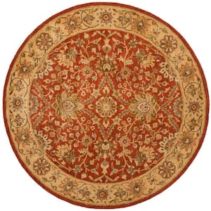 Antiquity Rust/Gold 6 ft. x 6 ft. Round Border Area Rug