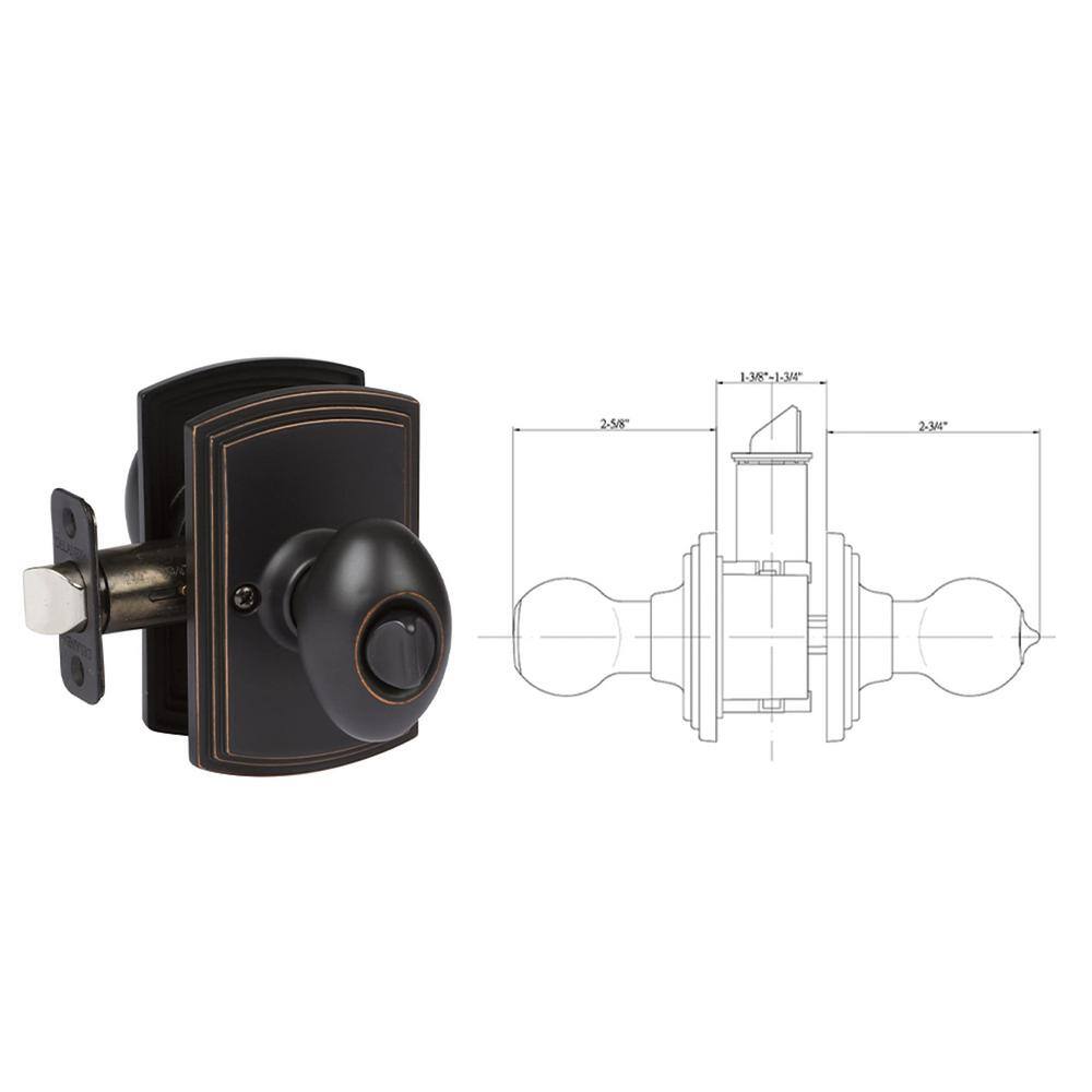 Canova Edged Oil Rubbed Bronze Privacy Door Knob Set