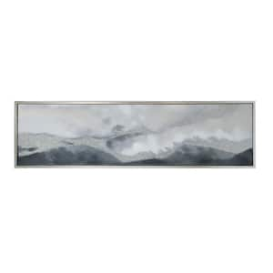 Gray and Silver Wooden Framed Landscape Abstract Design Handpainted Wall Art