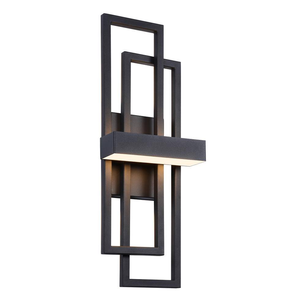1-Light Matte Black LED Wall Sconce with Geometric Metal Frame price history on PriceWatchPro