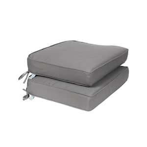 All-Weather 18.5 x 16 2-Piece Outdoor Seat Cushion Slate Grey Solid