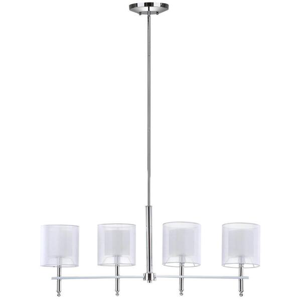 Safavieh Aura 4-Light Chrome Island Pendant Chandelier