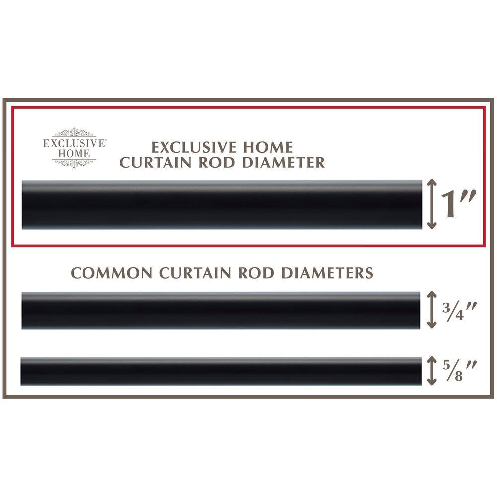 Matte Black Adjustable Curtain Rod with Crystal Finials