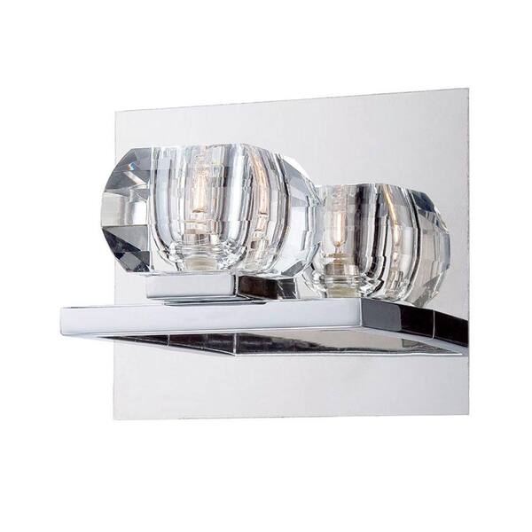 Eurofase Casa Collection 1-Light Chrome and Clear Wall Sconce
