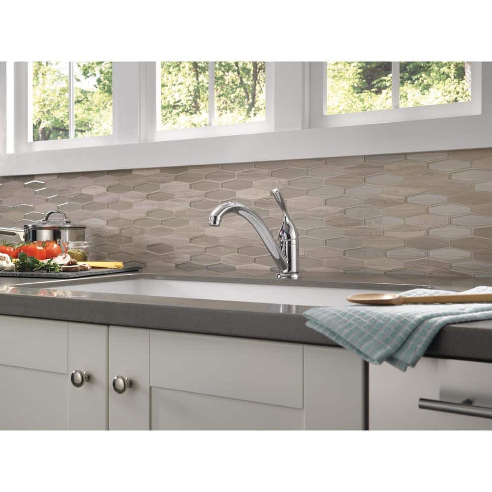 Chrome Single-Handle Deck Mounted Kitchen Faucet