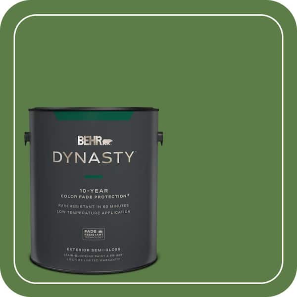 BEHR DYNASTY 1 gal. #440D-6 Grassy Field Semi-Gloss Exterior Stain-Blocking Paint & Primer