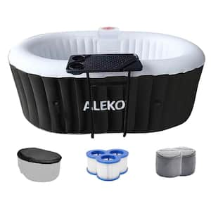 2-Person 100-Jet Inflatable 120 V Hot Tub with Drink Tray and Cover