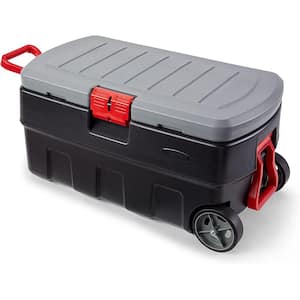 Rubbermaid 48 Gallon Black Action Packer Lockable Latch Indoor And Outdoor  Storage Box Container For Home, Garage, Backyard, (single) : Target