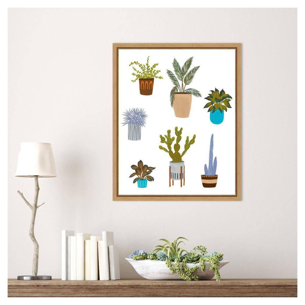 Houseplant Chart II Modern Giclee Print on Canvas with Maple Frame