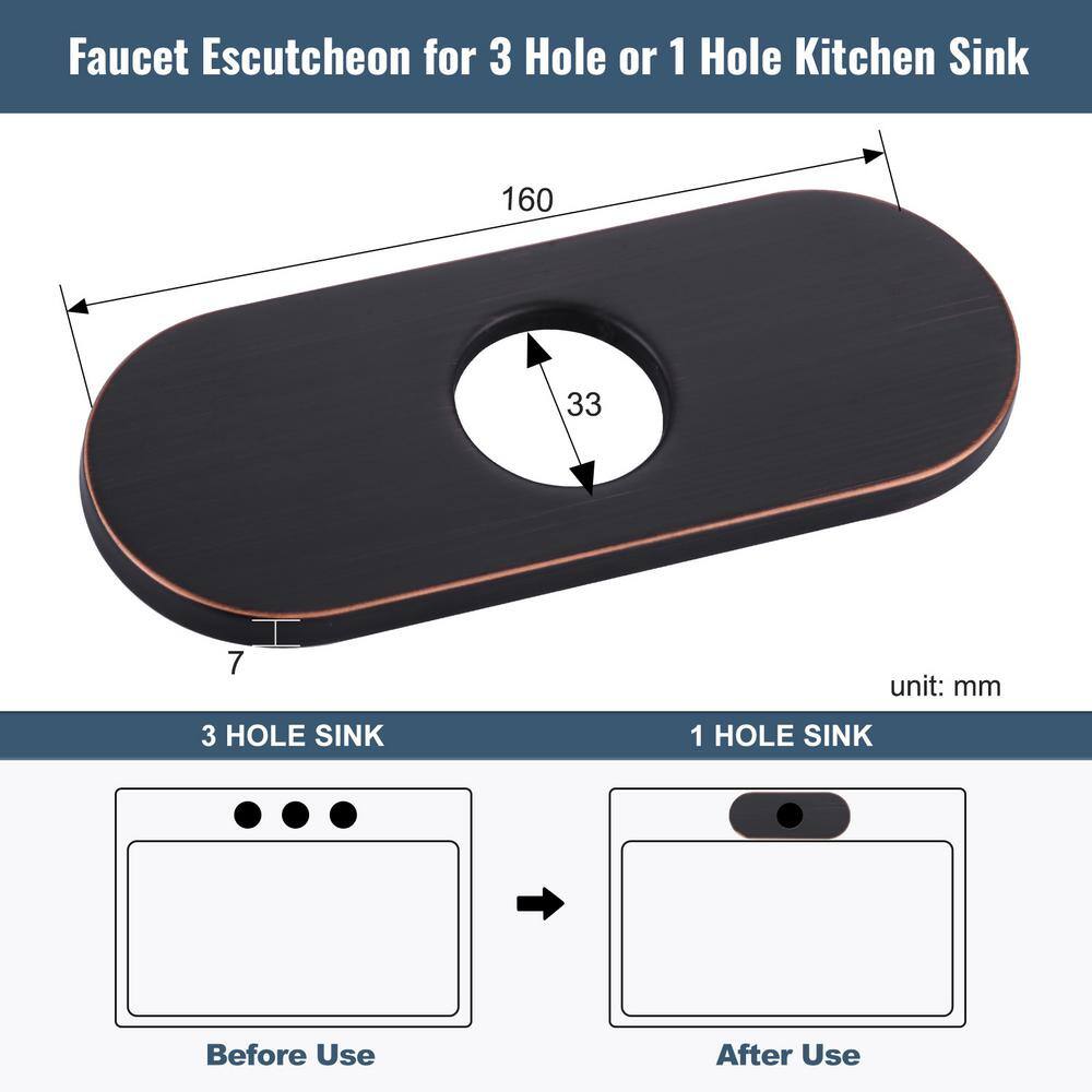 6.3-Inch Oil Rubbed Bronze Stainless Steel Escutcheon Plate