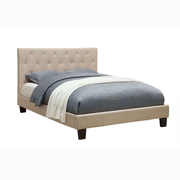 Furniture of America Altaire Ivory Upholstered King Platform Bed IDF ...