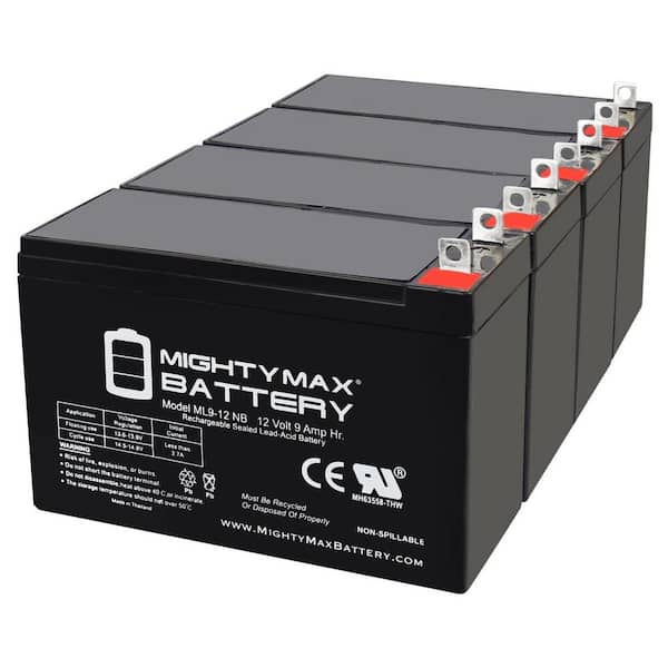 12-Volt 9AH SLA Replacement Battery for DeWalt DXGNR7000 Portable Generator - 4-Pack
