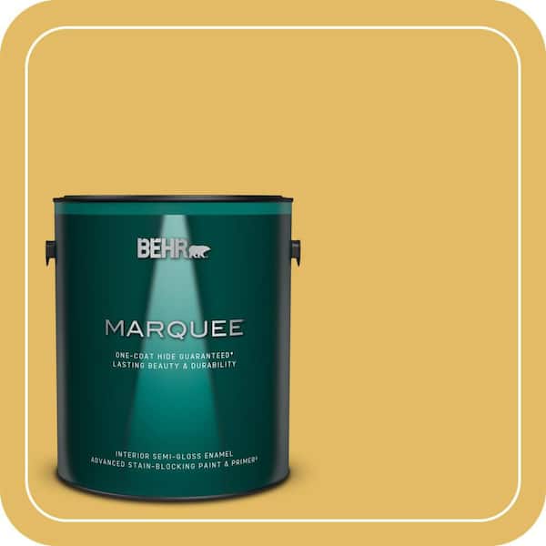 BEHR MARQUEE 1 gal. #MQ4-12 Dandelion Wish One-Coat Hide Semi-Gloss Enamel Interior Paint & Primer