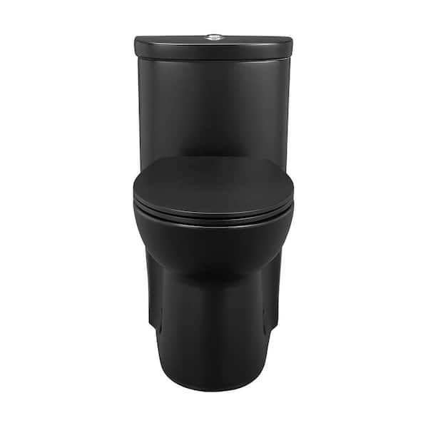 Swiss Madison Sublime 1-piece 1.1/1.6 GPF Dual Flush Elongated Toilet in  Matte Black, Seat Included SM-1T205MB - The Home Depot