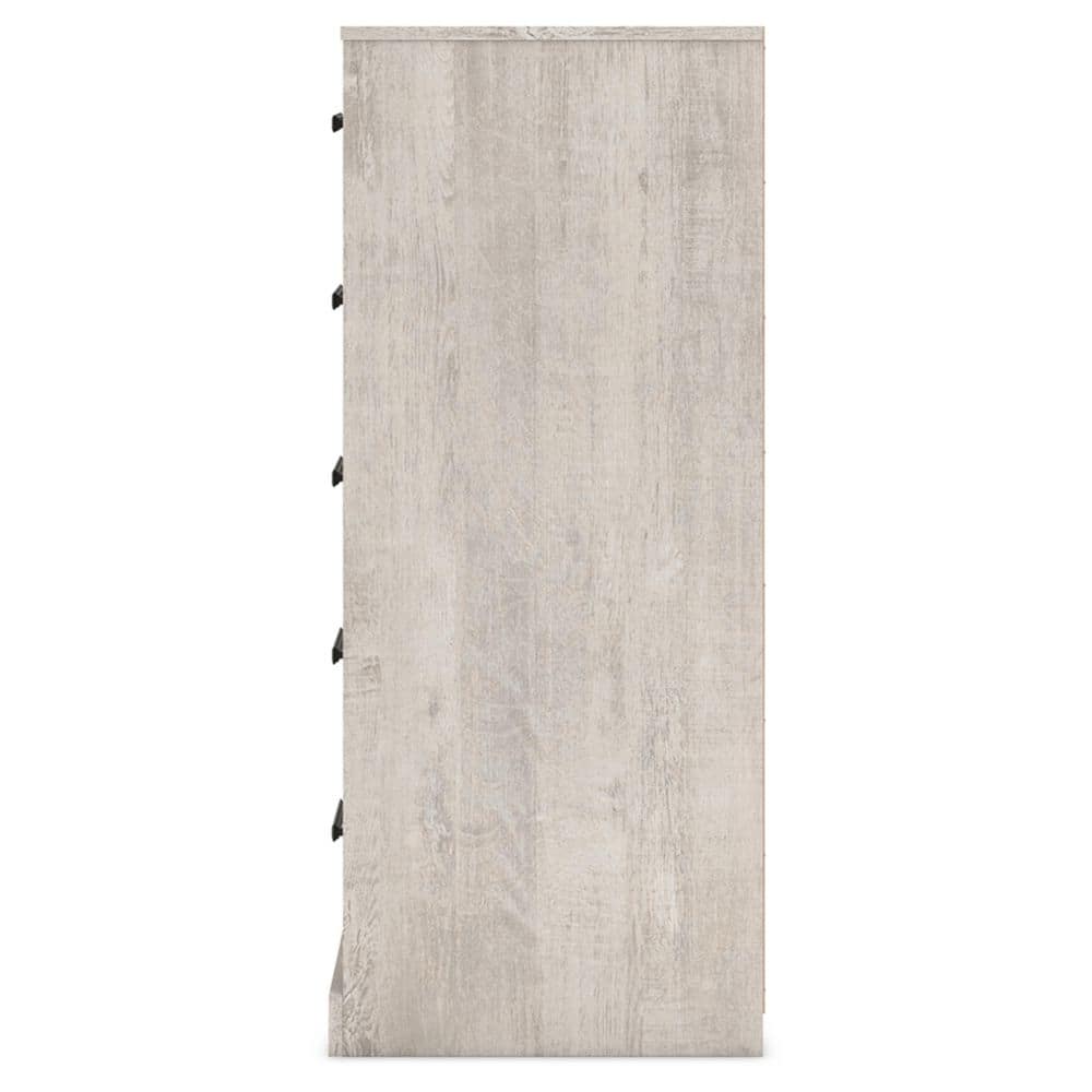 Gray Oak Grain 5-Drawer Farmhouse Dresser