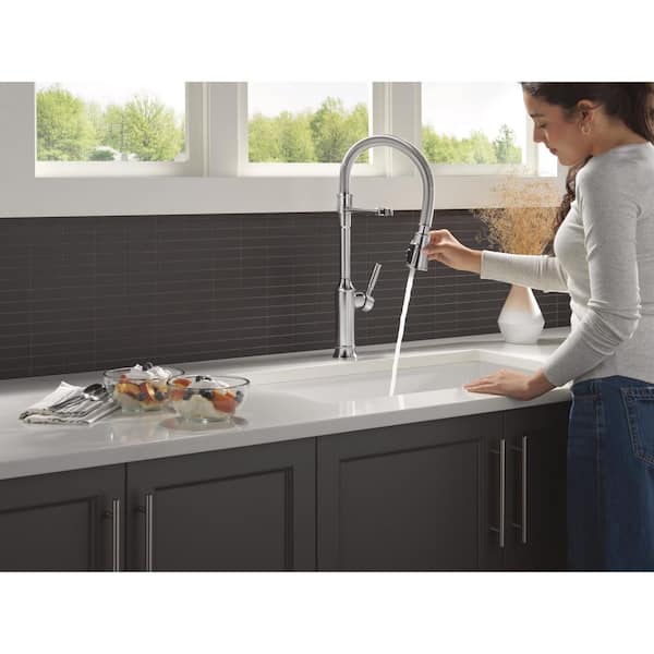 Delta Renaldi Spring Spout Lumicoat Arctic Stainless 22.63 in. H