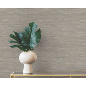 Winn Chestnut Faux Grasscloth Wallpaper Sample