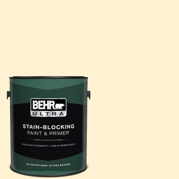 BEHR ULTRA 1 gal. #ICC-30 Cashmere Sweater Semi-Gloss Enamel Exterior Paint & Primer