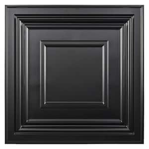 Black 2 ft. x 2 ft. Drop-In/Glue-Up Decorative Ceiling Tile Panel (48 sq. ft./box)