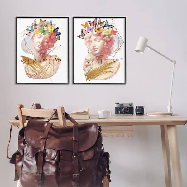 Serenity and Beauty Glam Collages by Susan Arnot 2 Piece Black Framed Abstract Giclee Art Print 30 in. x 24 in.