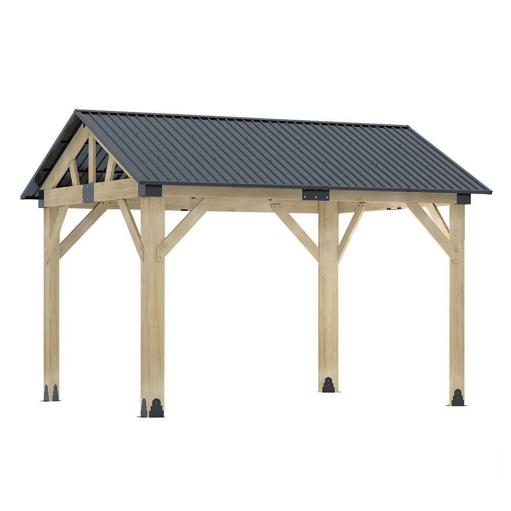 COVERONICS 10 ft. x 12 ft. Outdoor Wood Gazebo-Hardtop Patio