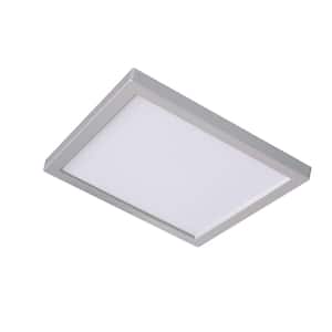 7 in. Light Square Nickel Integrated LED Flush Mount Soft White