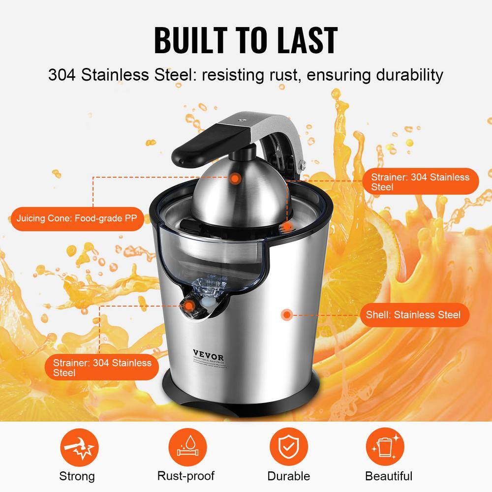 Stainless Steel Electric Citrus Juicer with Soft Grip Handle