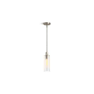 Crue 1-Light Brushed Nickel 4 in. Pendant Light with Clear Glass Shade