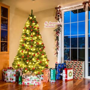 7.5 ft. Artificial Christmas Tree 1346 Tips Premium Hinged PVC Holiday Decor