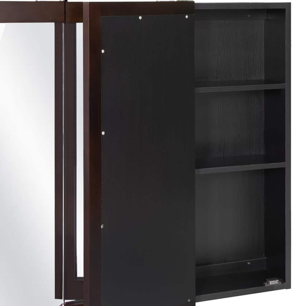 Ventura 36-Inch Espresso Wood Tri-View Medicine Cabinet