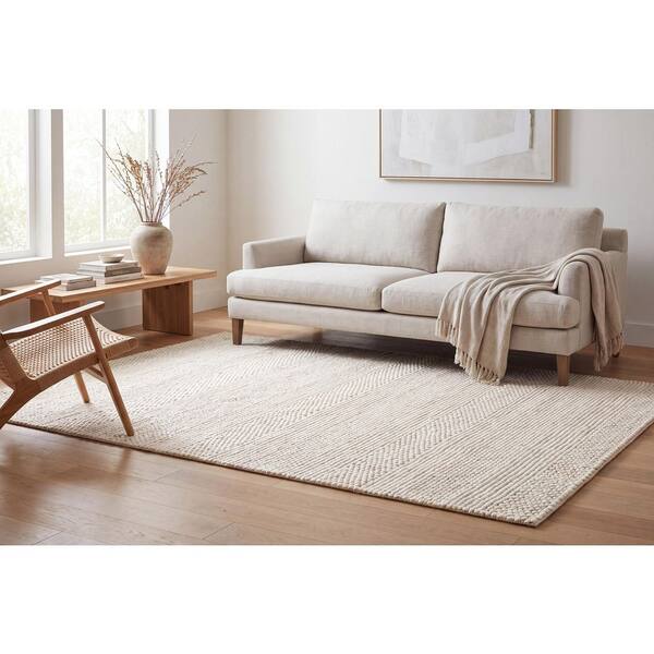Grove 8 ft. X 10 ft. Ivory Striped Indoor Area Rug