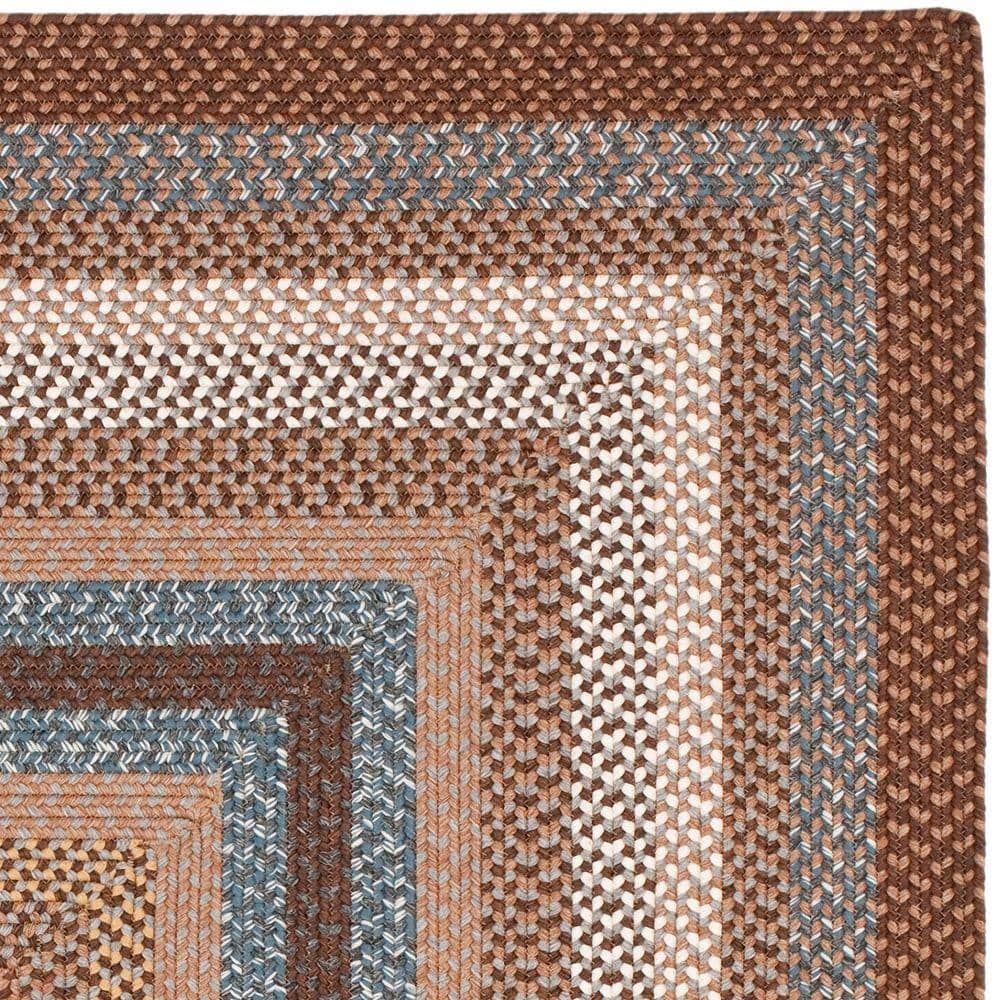 Handwoven Reversible Braided Square Rug in Vibrant Blue - Synthetic, Easy Care