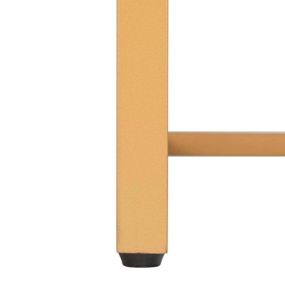 Modern Cosmopolitan Beige Linen & Gold Metal Parsons Side Chair Set