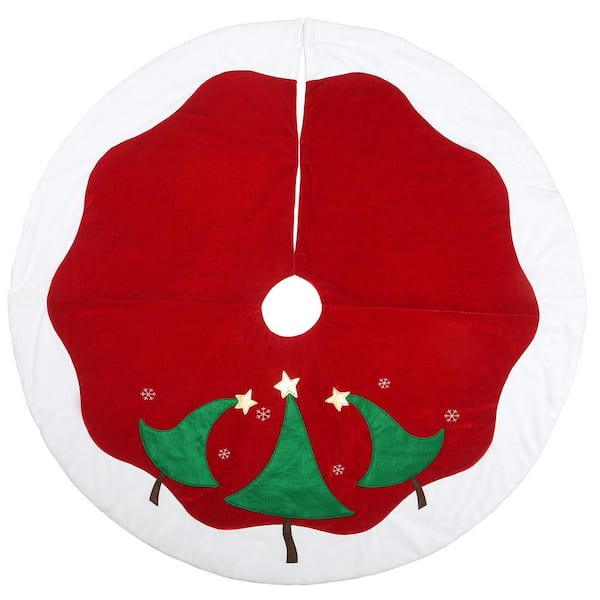 National Tree Company 52 " General Store Collection Red and White Christmas Tree Skirt
