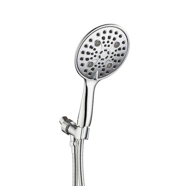 YONKI SUNSHIN INC 8-Spray Patterns with 2.5 GPM 6 in. Wall Mount Rain Fixed Shower Head in Chrome