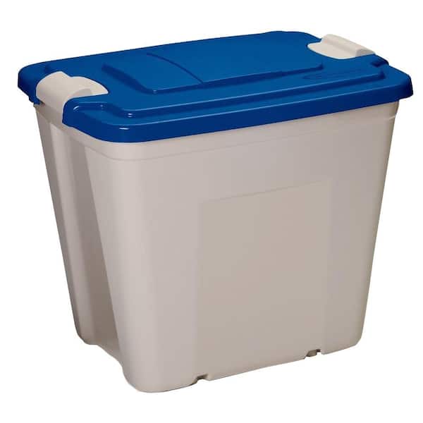 Suncast 18 Gal. Storage Bin with Latching Lid in Taupe (8-Pack)