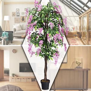 6 ft. Artificial Wistera Silk Tree Pink Flower Home Holiday Decor