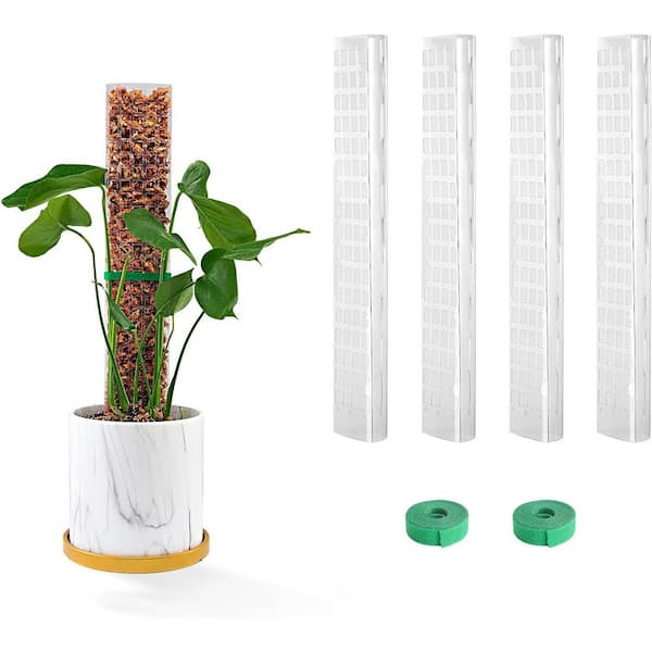 MIXC 4 Pieces 15 in. Plastic Moss Pole for Plants Monstera, Climbing Plants, Plant Support for Indoor Plants