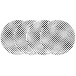 Grey Hammock 6.5 in. (Grey) Porcelain Dots Coupe Appetizer Plates, (Set of 4)