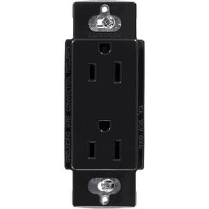 Claro 15 Amp Duplex Outlet, Black