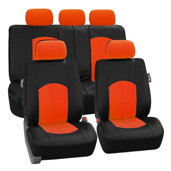 FH Group Highest Grade Faux Leather 47 in. x 23 in. x 1 in. Seat Covers - Full Set